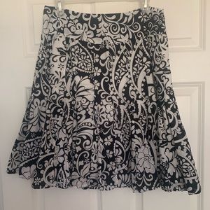 Black and White Patterned Skirt
